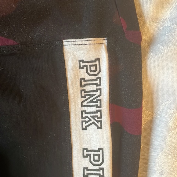 COPY - Pink Yoga leggings black with dark pink camo and logo running down sides… - Picture 4 of 5